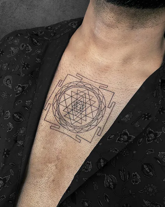 minimalism sri yantra tattoos