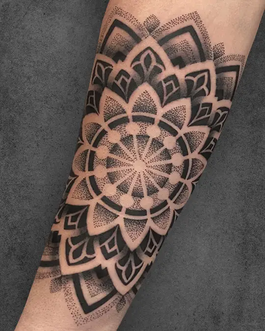 mandala with dotwork tattoo