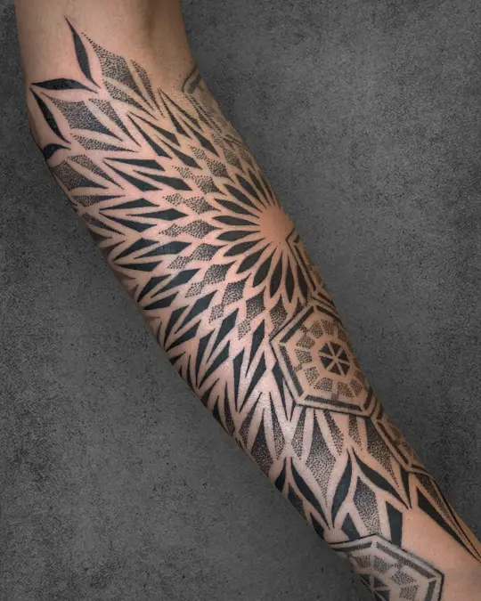 half sleeve mandala tattoo
