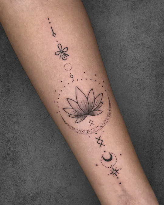 lotus geometric tattoo