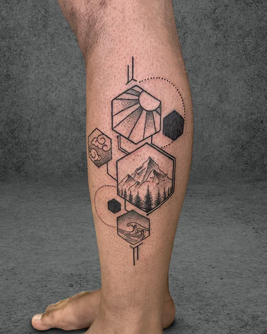 minimalist geometric tattoo