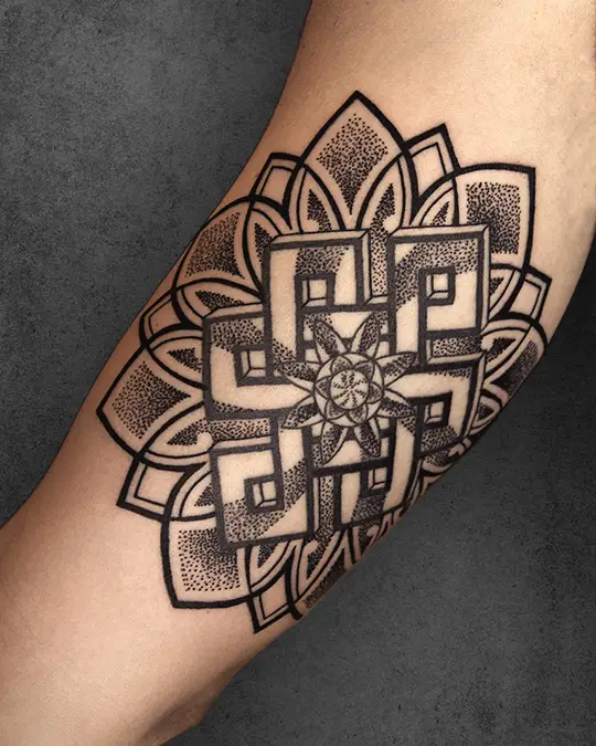 mandala and dotwork tattoo