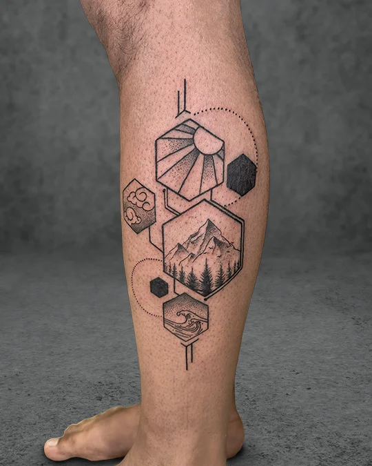 negative space tattoo technique