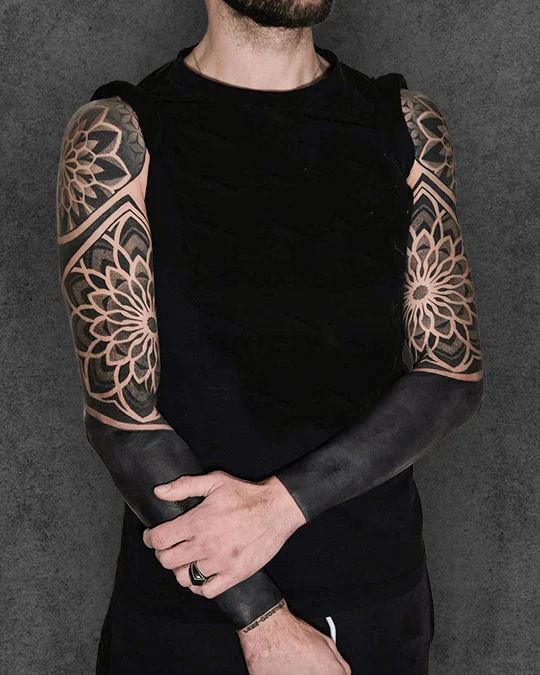 mandala and blackwork tattoos for men