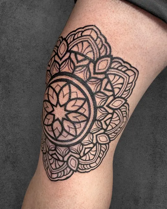mandala tattoo on knee