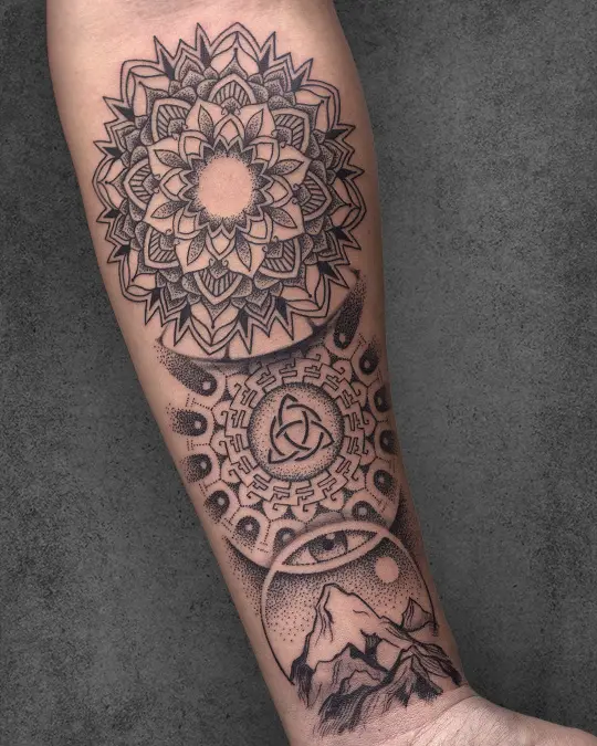 sacred geometry and mandala tattoo