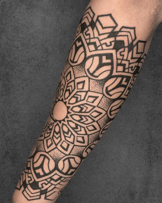 dotwork mandala tattoo