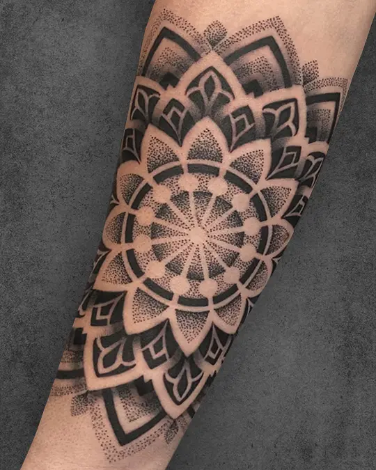 dotwork mandala tattoo