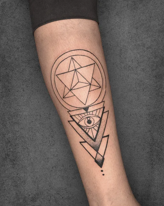 yantra and seed of life tattoo