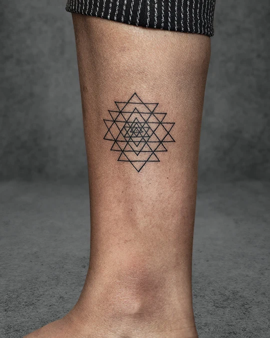 minimalist sri yantra tattoo