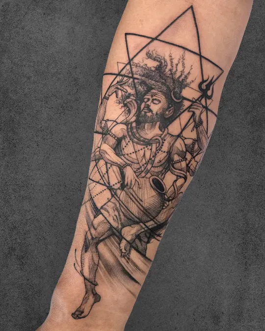 aghori and sri yantra tattoo