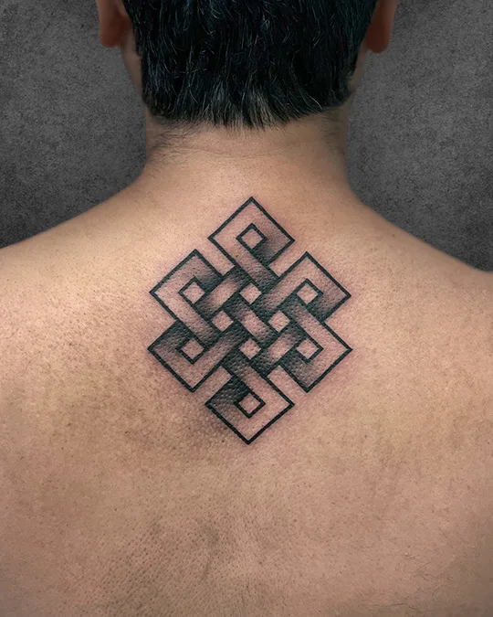 celtic knot tattoo on back