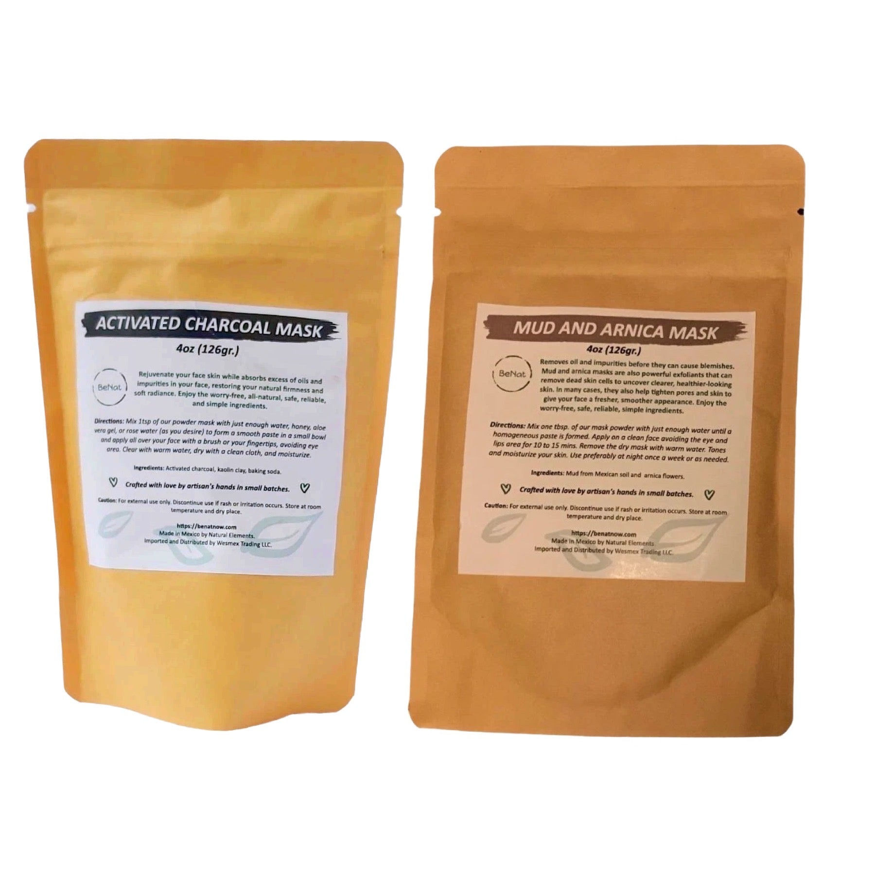 Activated Charcoal + Mud & Arnica Facial Masks Bundle