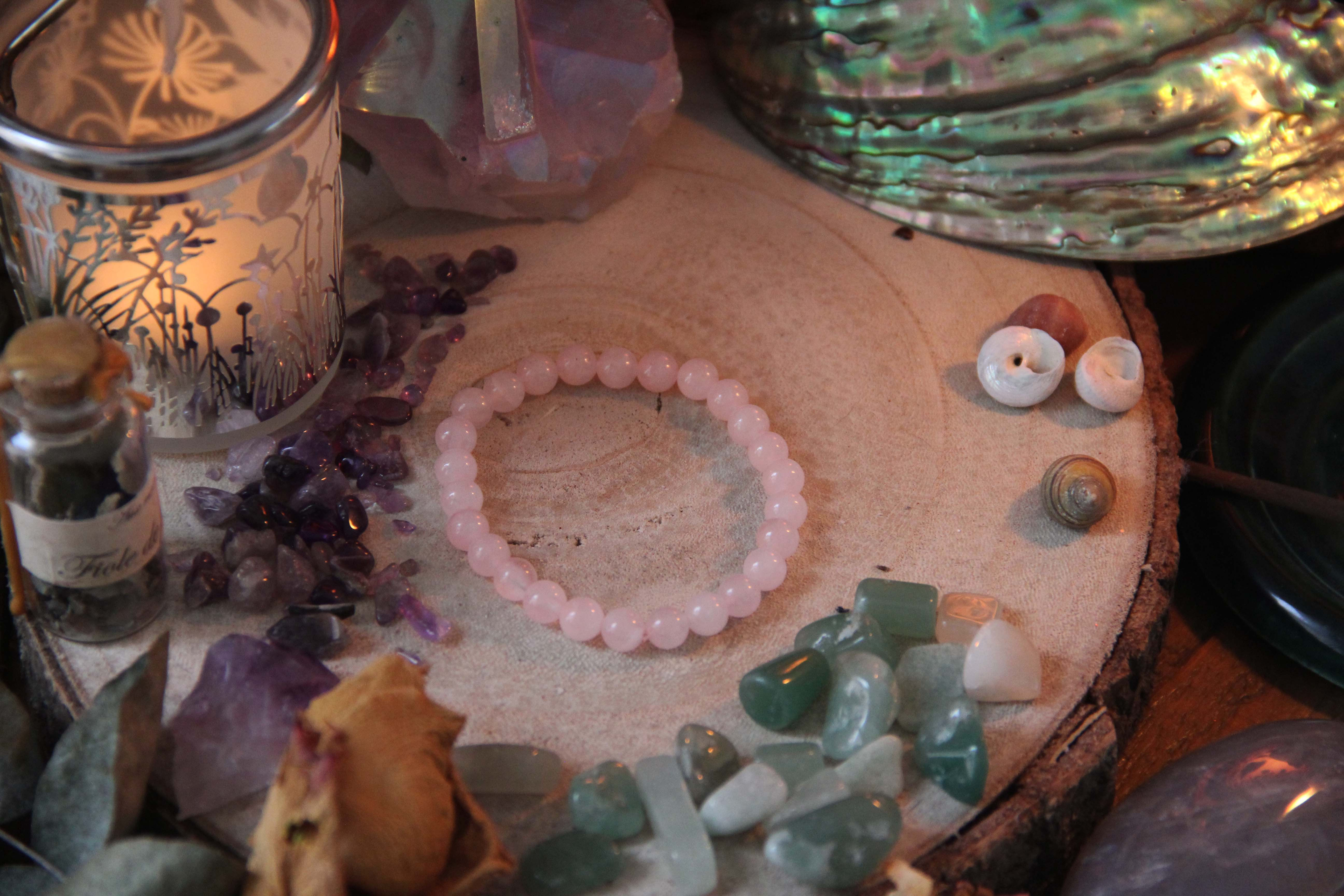 Bracelet "quartz rose" (6mm)