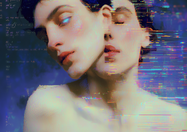 AI-generated experimental glitch style by Seray Akkoyun, seray.ai, seray ai, glitchybeauty, glitchy beauty