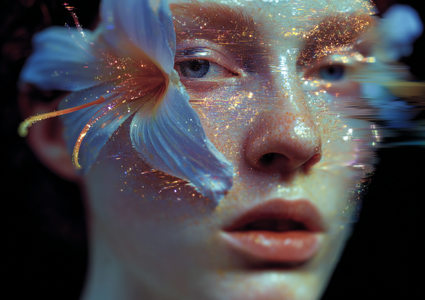 AI-generated experimental glitch style by Seray Akkoyun, seray.ai, seray ai, glitchybeauty, glitchy beauty