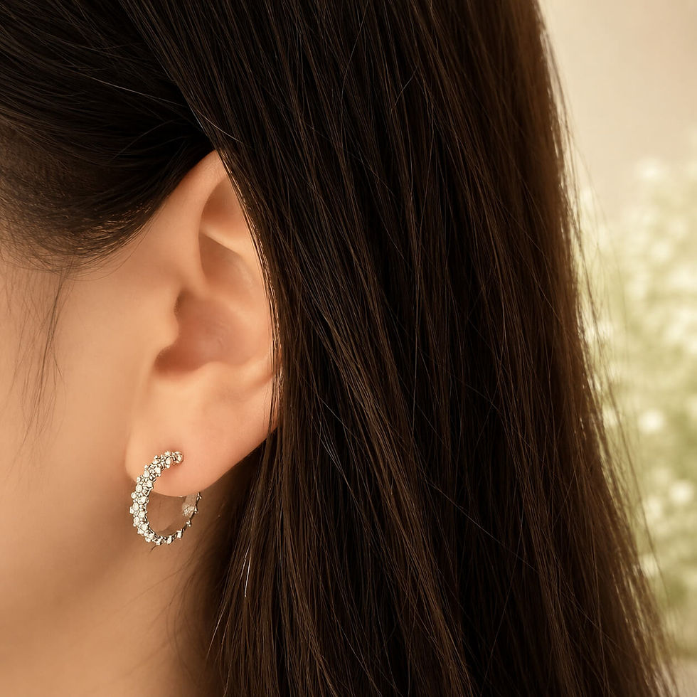 Miniatura: Pendientes Artesanales de Plata de Cerdeña - MEZZALUNA