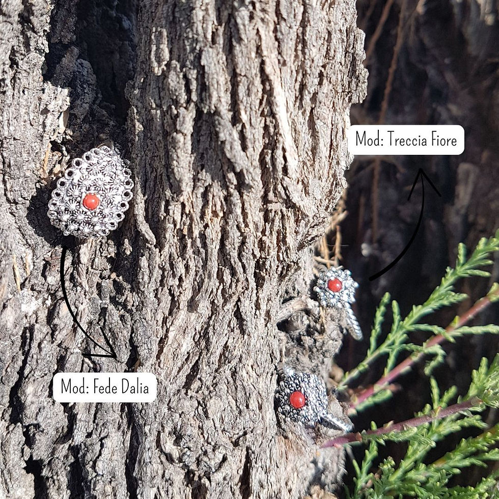 Miniatura: Anello Sardo Artigianale Argento - TRECCIA FIORE