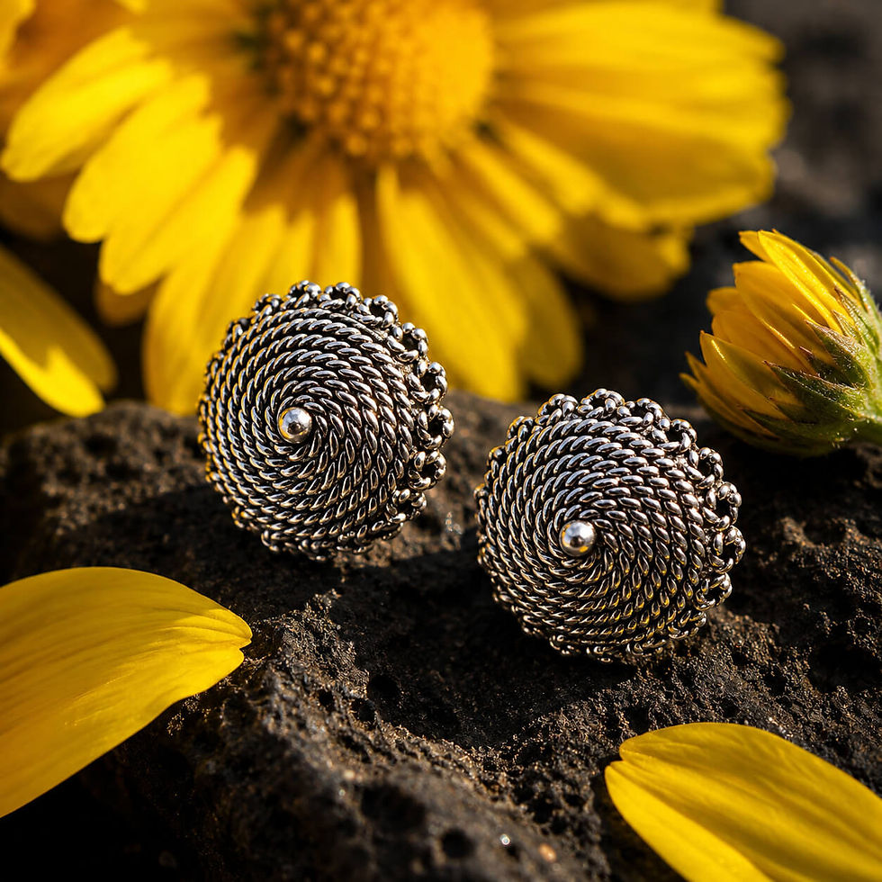 Miniatura: Pendientes Artesanales de Plata de Cerdeña - MERCURIO