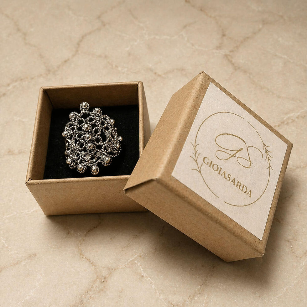 Miniatura: Anillo Artesanal de Plata de Cerdeña - SALVIA