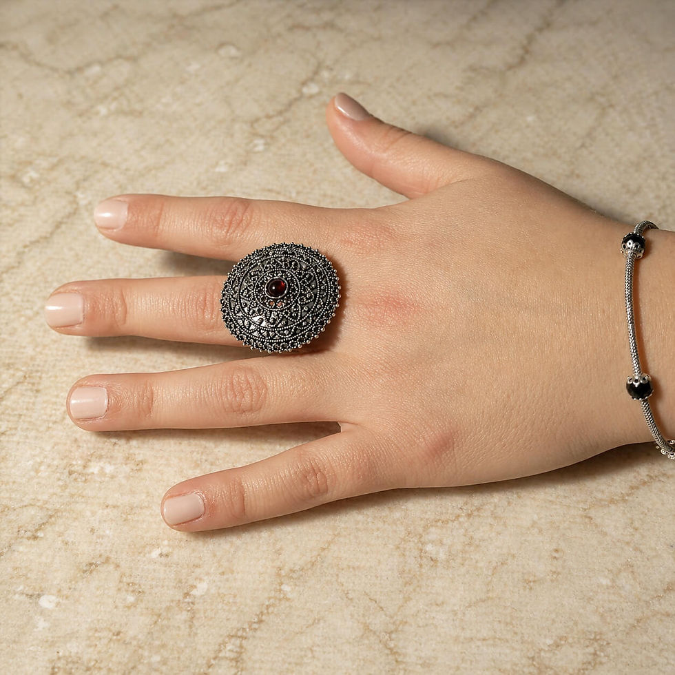 Miniatura: Anillo Artesanal de Plata de Cerdeña - ARANZADA
