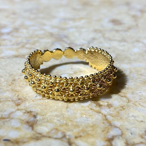 anello sardo in filigrana argento dorato