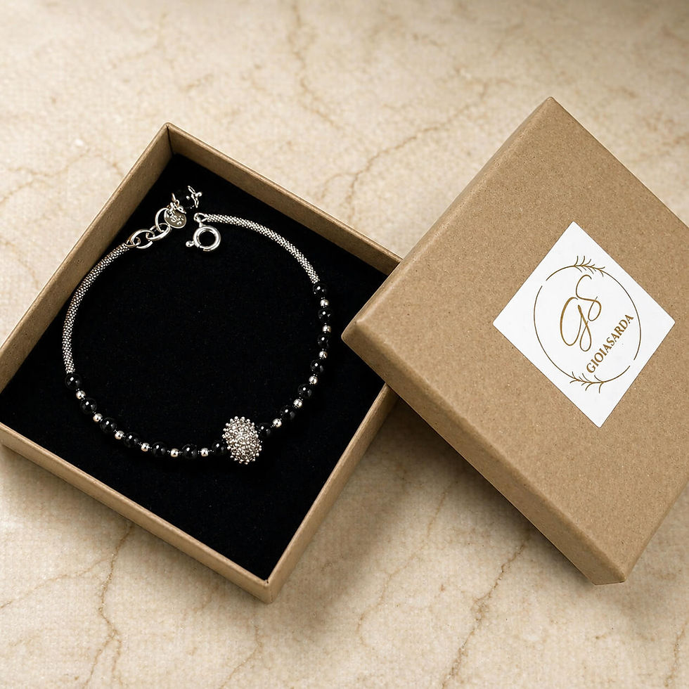 Miniatura: Pulsera sarda de plata artesanal - NIGHT DREAM