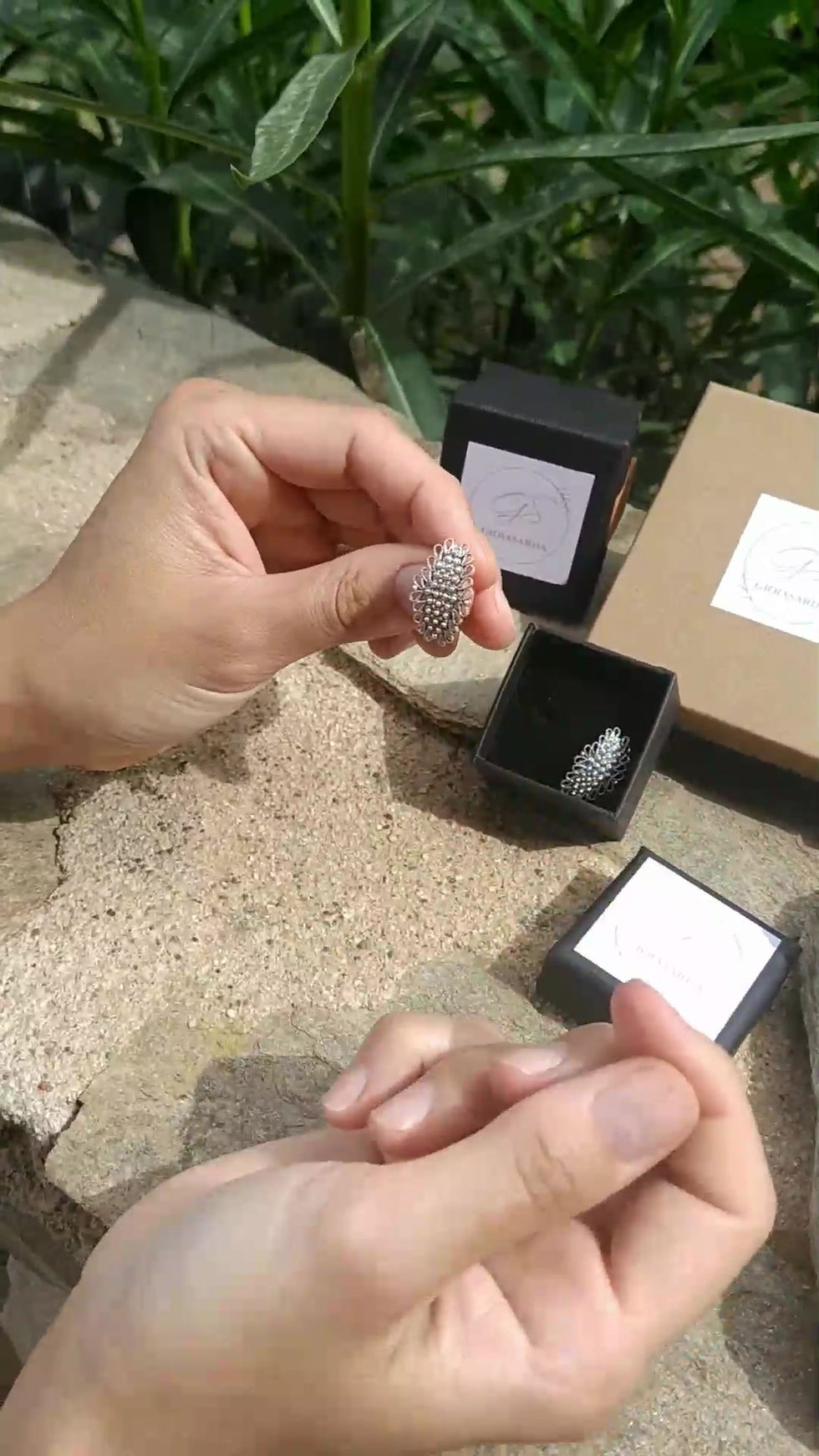 Miniatura: Pendientes Artesanales de Plata de Cerdeña - AURORA