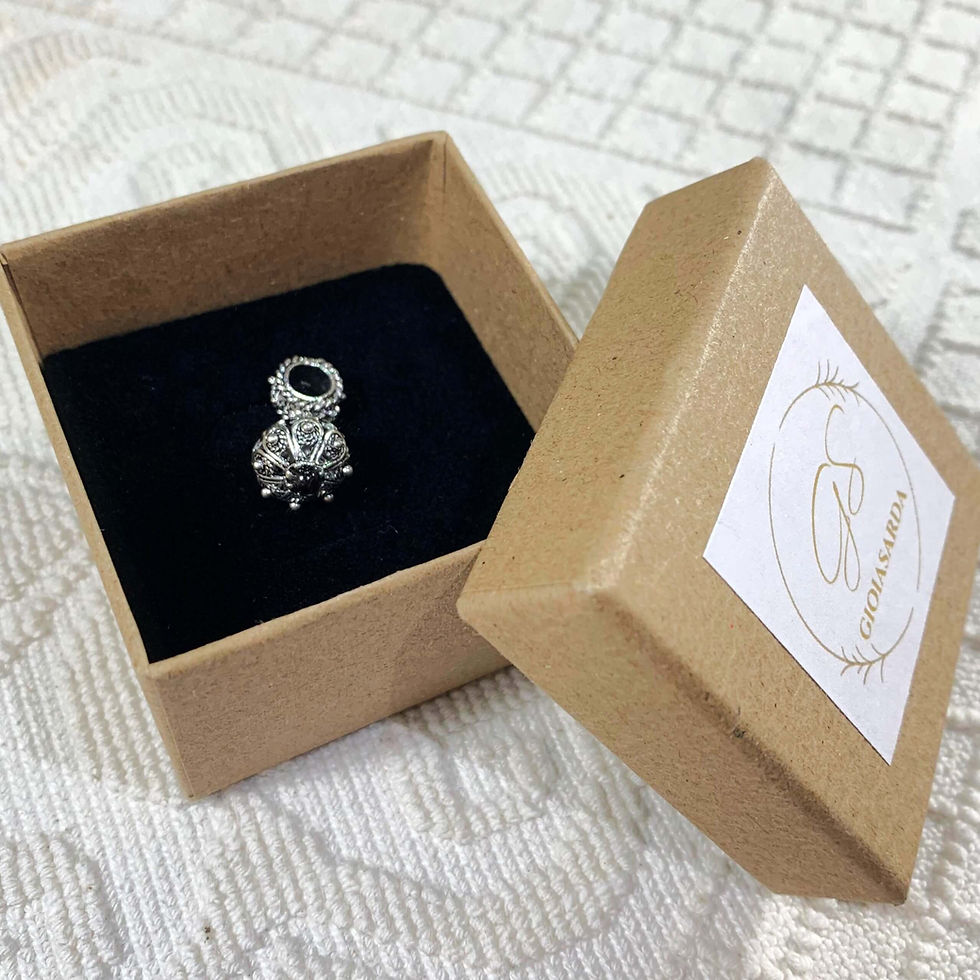 Miniatura: Charm Bracciale Sardo Artigianale Argento - BOTTONE