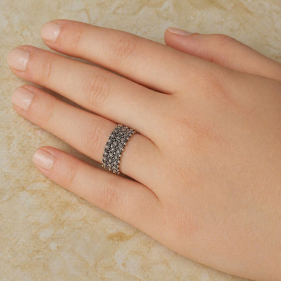 Miniatura: Anillo Artesanal de Plata de Cerdeña - ISOLA 3 FILI