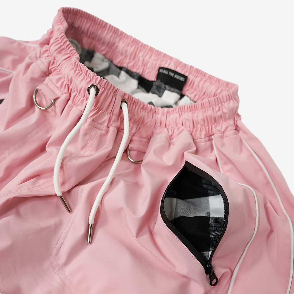 Thumbnail: Pink Powder Baggy Snow Pants