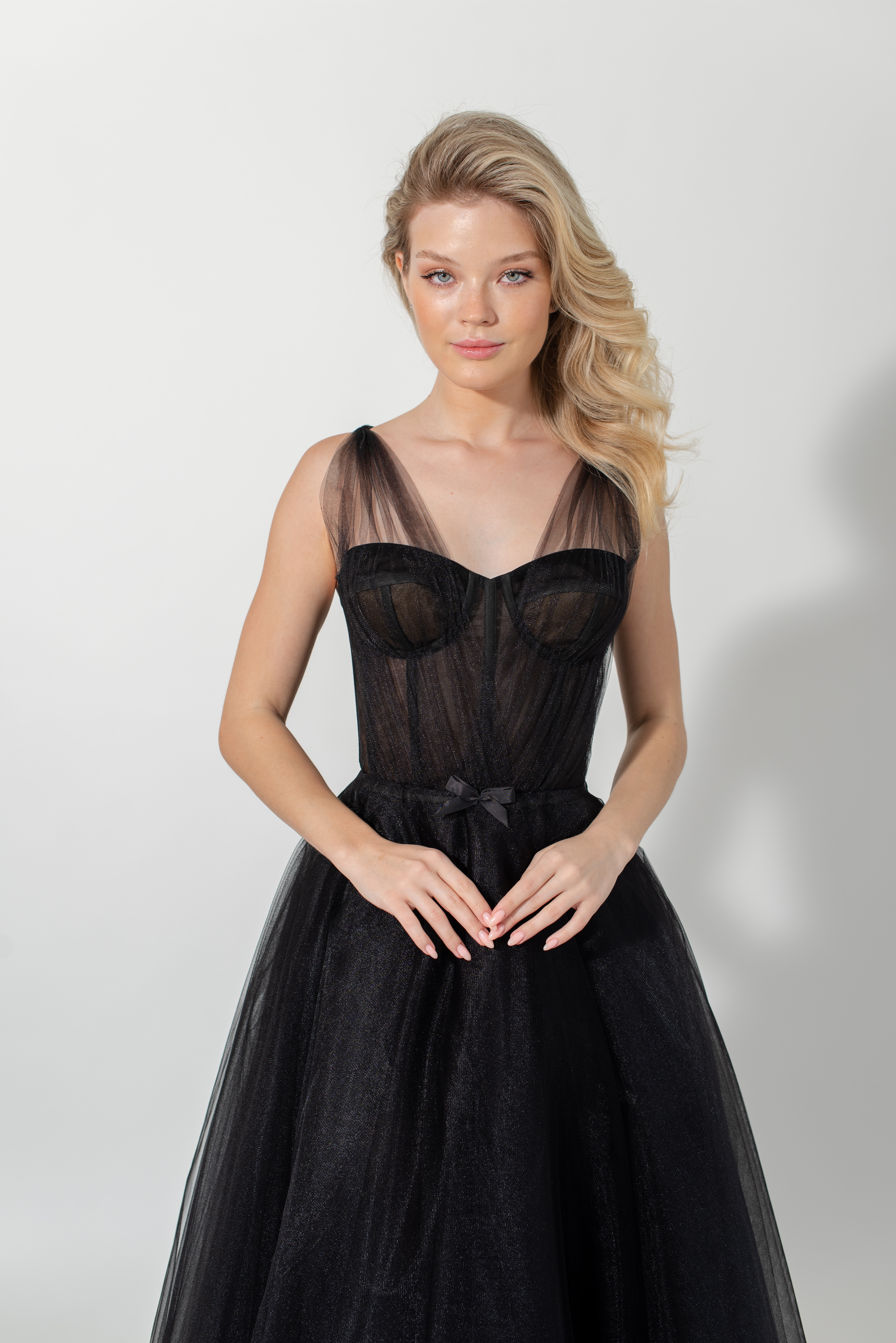 美品★Ameri★UND TULLE BUSTIER LAYERED DRESS Bustier Dress with Drapery and Multi-Layered Tulle Skirt