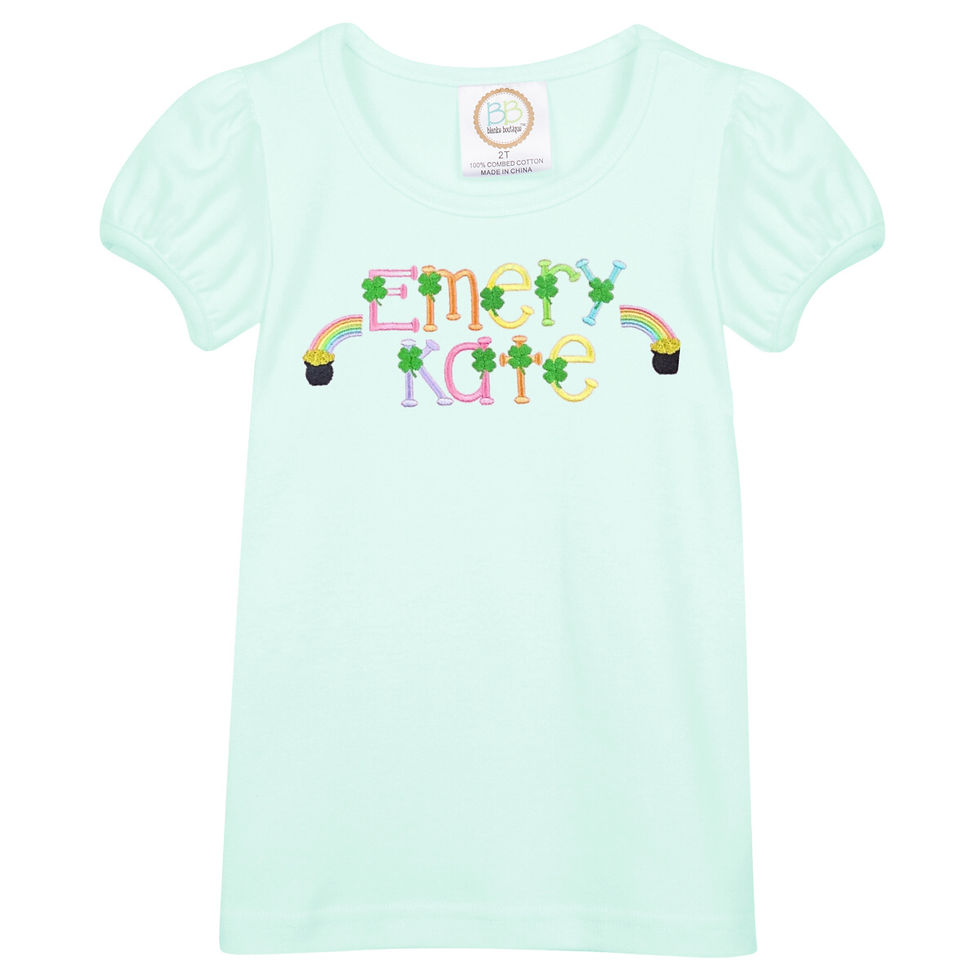 Thumbnail: Rainbow Clover Embroidered Name Tee