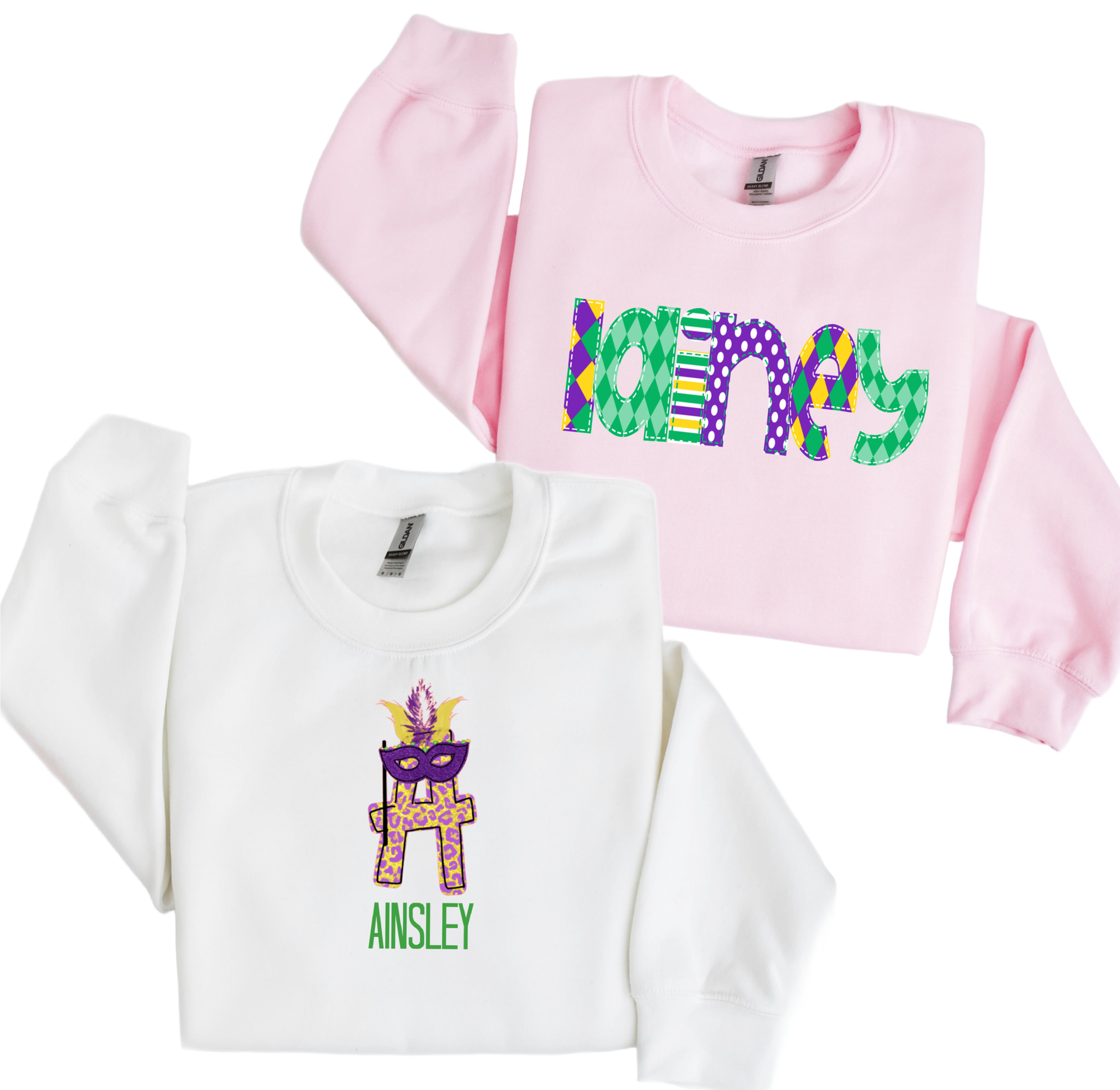 Mardi Gras Name Sweatshirt Personalized