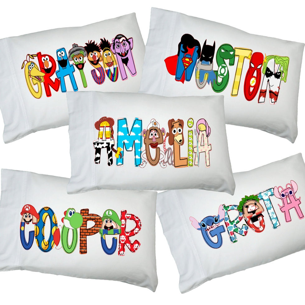 Thumbnail: Character Alphabet Soup Personalized Pillowcases