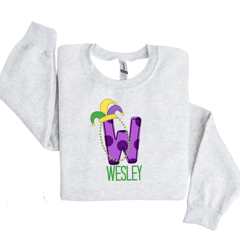Thumbnail: Mardi Gras Name Sweatshirt Personalized