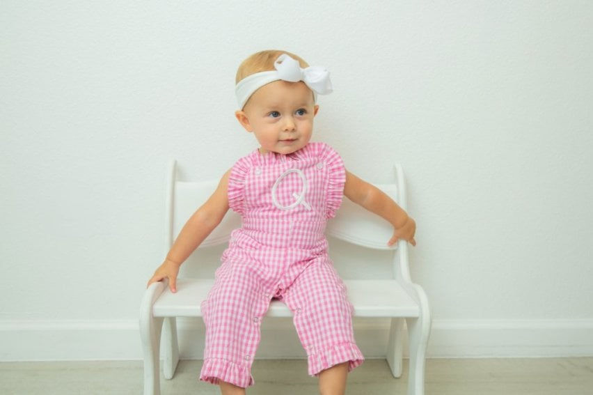 Thumbnail: Embroidered Ruffled Gingham Longalls