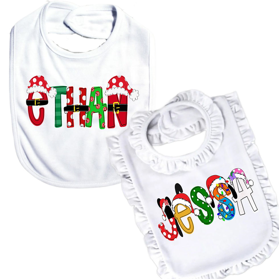 Thumbnail: Holiday Name Bibs