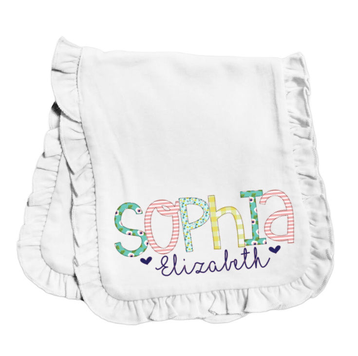 Thumbnail: Alphabet Soup Sublimated Burp Cloth