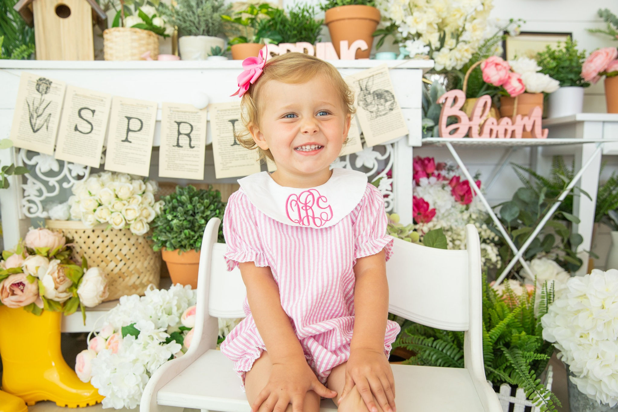 Bishop Bubble Girls Short Sleeve Monogram Personalized