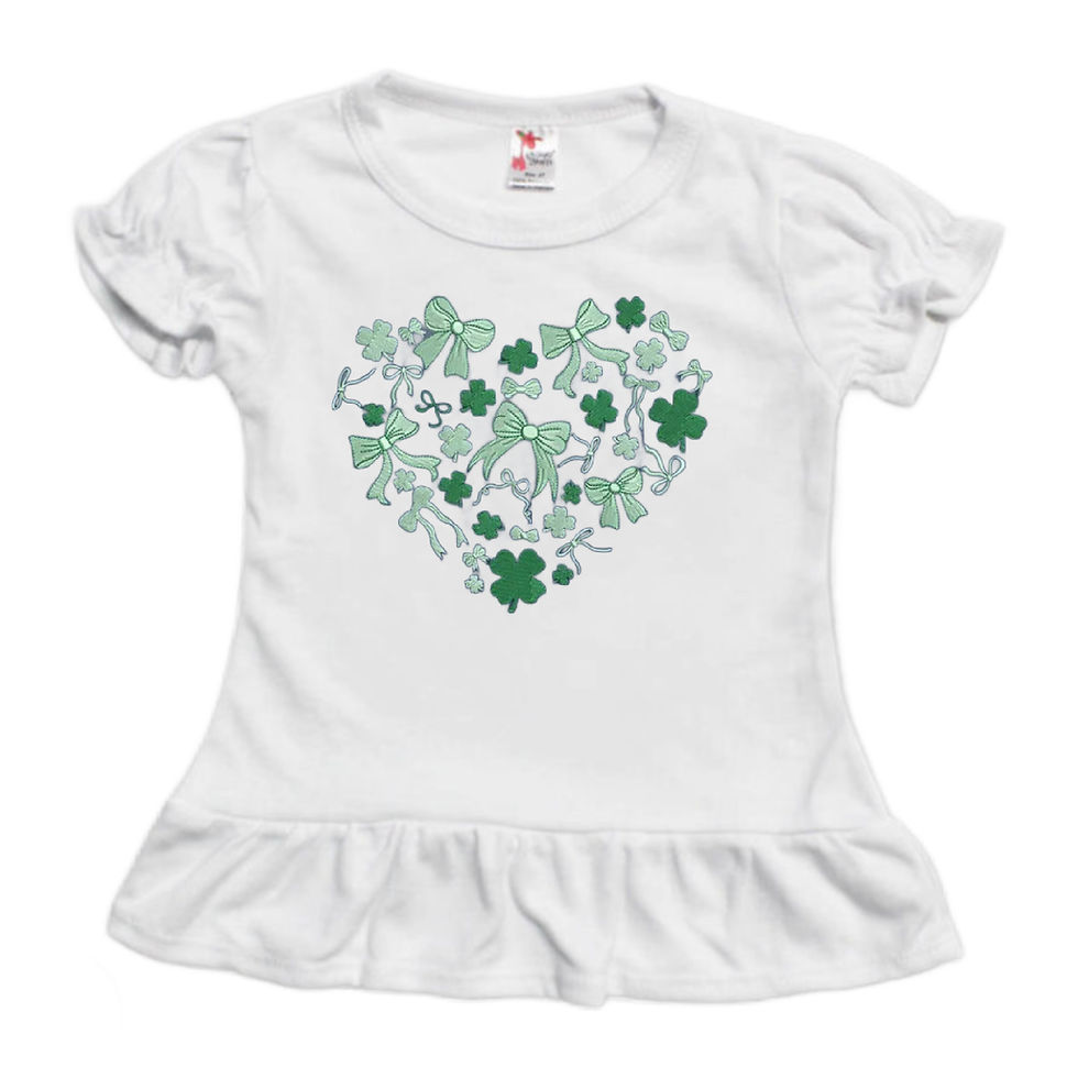 Thumbnail: Clover and Bows Embroidered Heart Tee