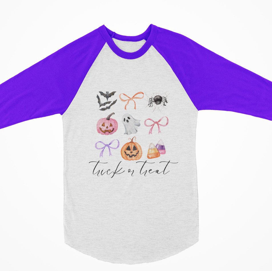 Halloween Raglan Trick or Treat Bows