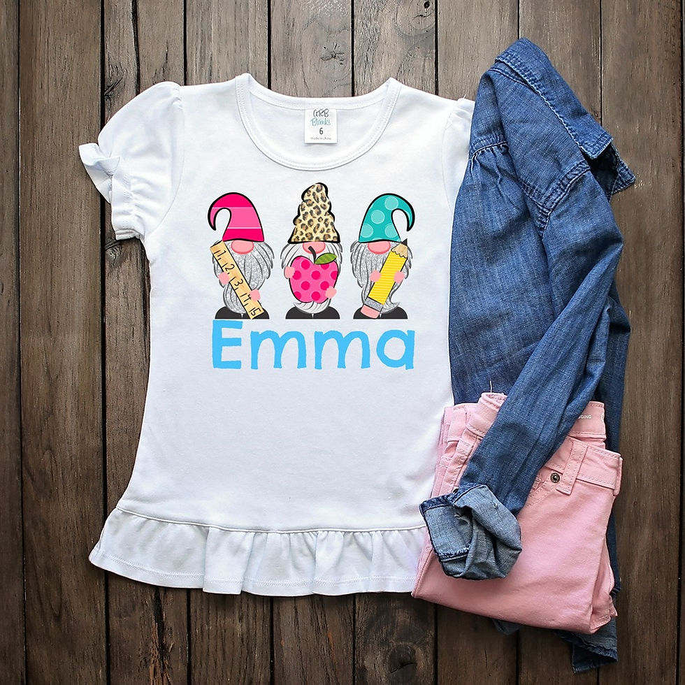 Gnomes Tee*Back to School*Sublimated