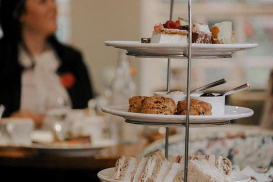 Afternoon tea at the Rossett hall hotel in Rossett located in Wrexham County Borough, Wales.