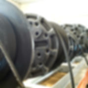 Hydraulic hoses on reels