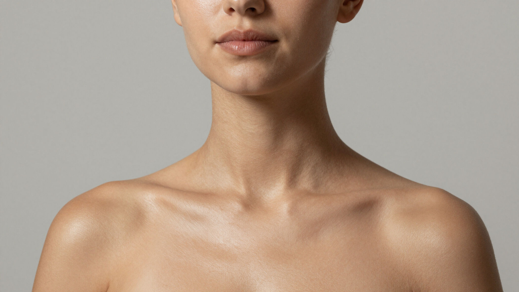 Woman's smooth neck and shoulders