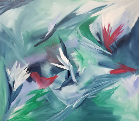 teal art, floral, abstract flora