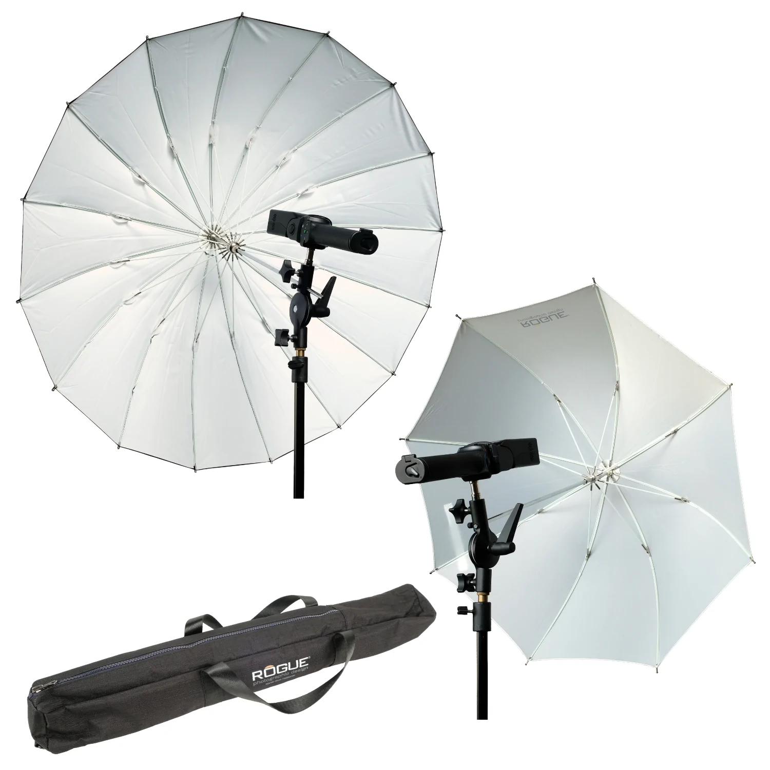 Rogue Travel Umbrella Kit (38" w/diffuser + 32" shoot thru)