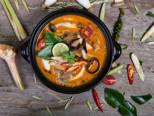 Vegan spicy and sour mushroom soup, Tom Yam Het
