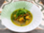 Yellow curry with tree basil